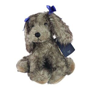 Limited Edition Hermann Teddy Original Plush Dog Holly Blue Ribbons 25/1000